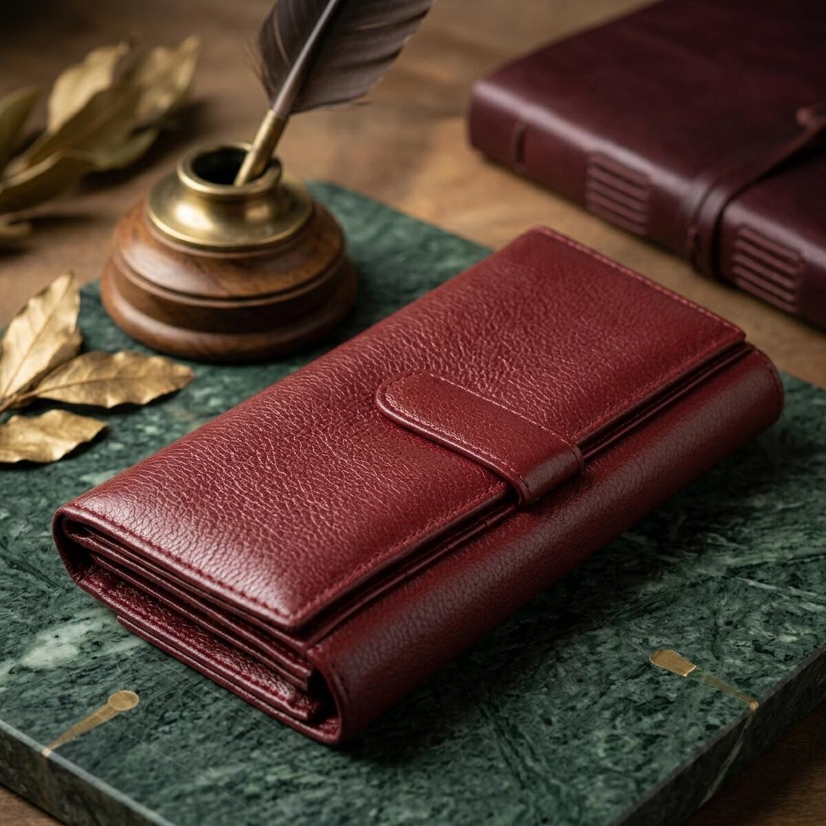 Кошелек женский кожаный St Leather 11549 темно-красный фото4