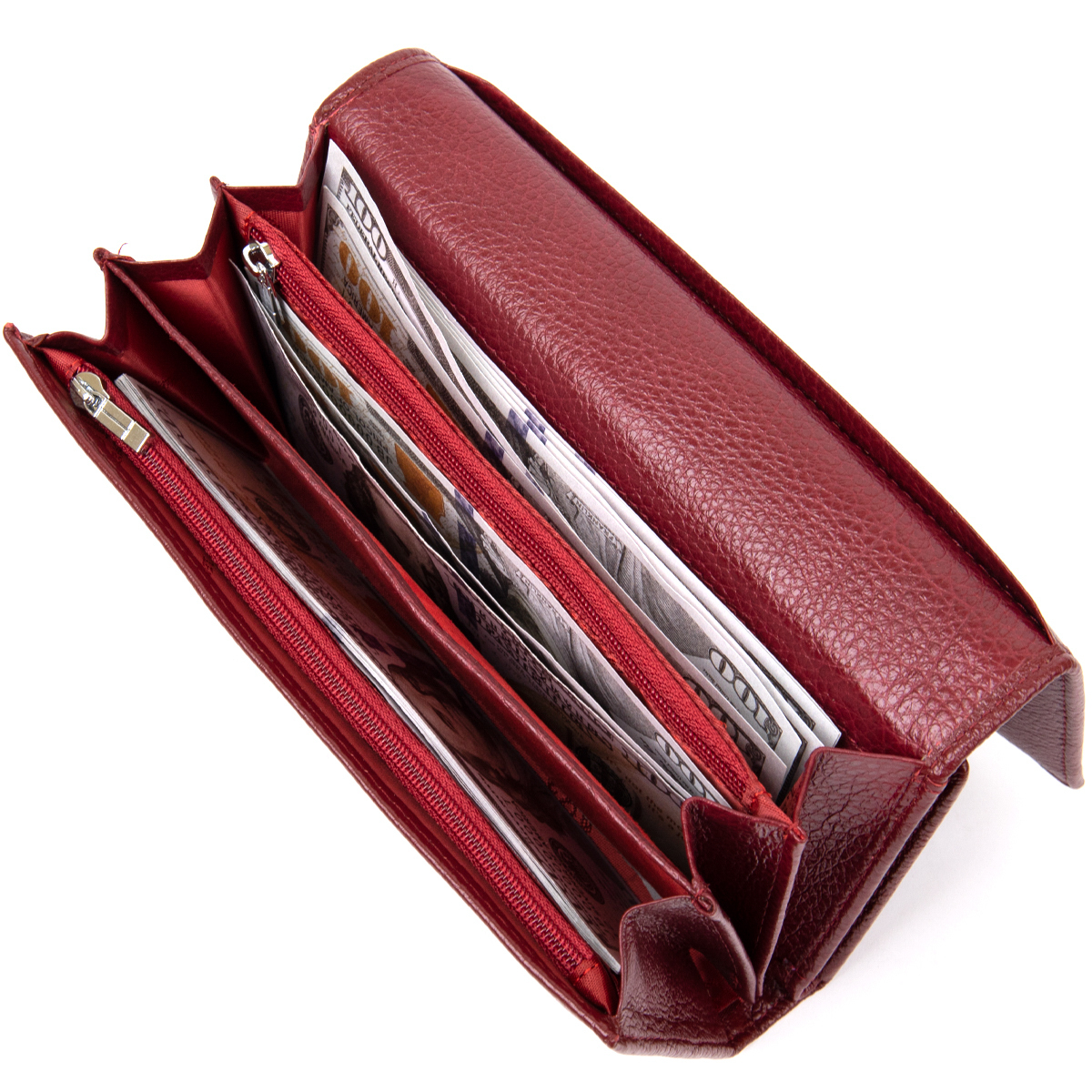 Кошелек женский кожаный St Leather 11549 темно-красный фото10