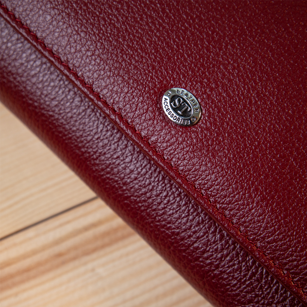 Кошелек женский кожаный St Leather 11549 темно-красный фото15