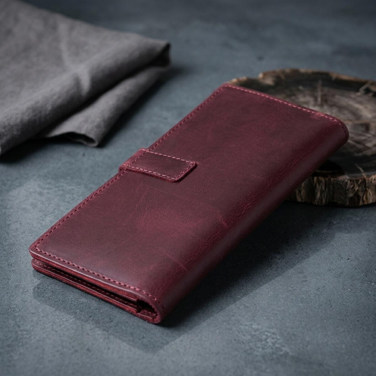 Кошелек женский кожаный Grande Pelle 16504 бордовый фото4