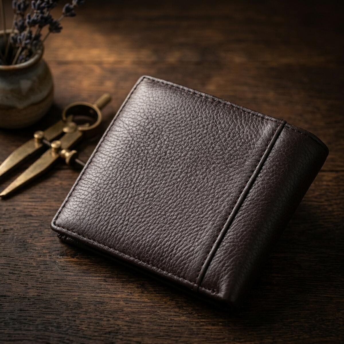 Кошелек мужкой кожаный Vintage 16507 коричневый фото4