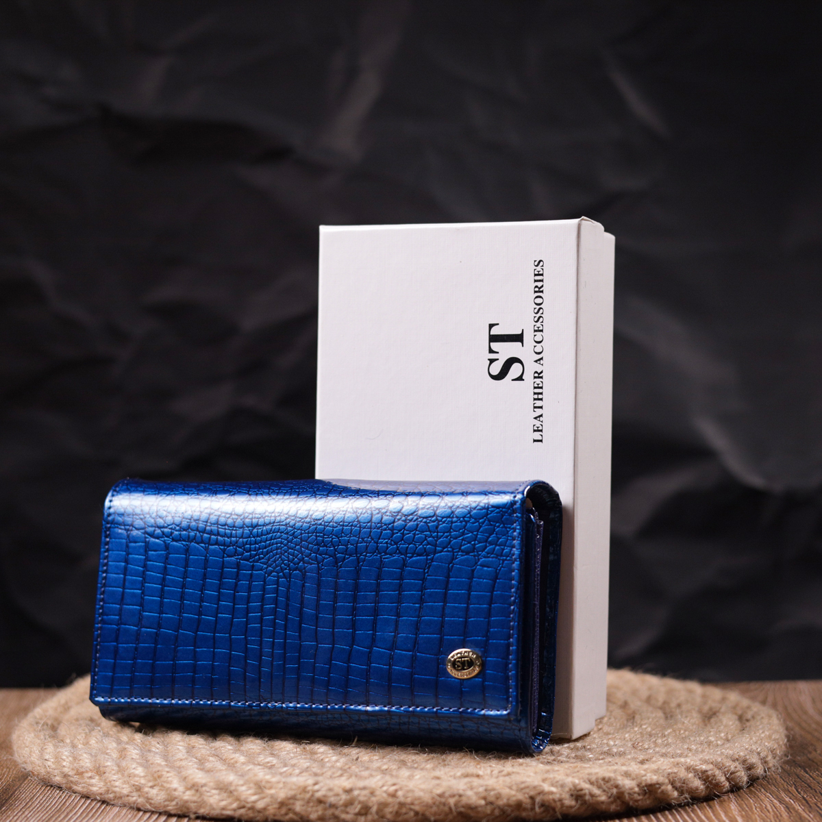 Кошелек женский кожаный St Leather 21381 синий фото11