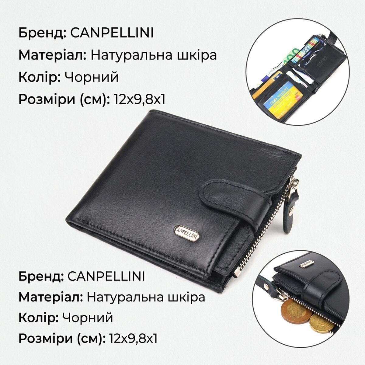 Кошелек мужкой кожаный Canpellini 21585 черный фото3