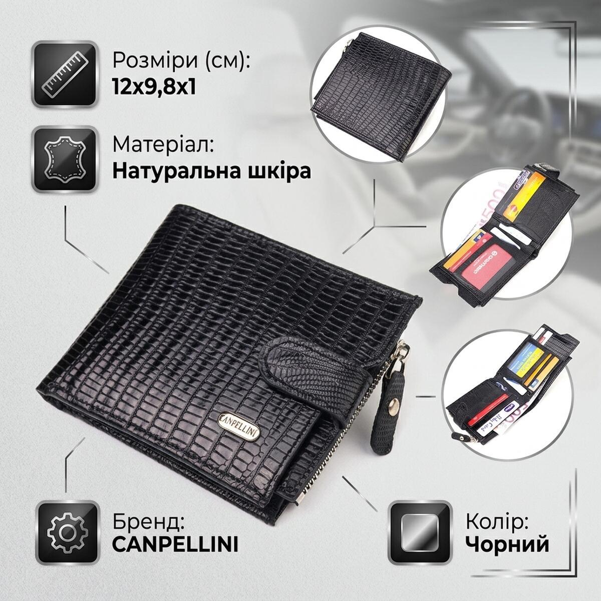Кошелек мужкой кожаный Canpellini 21586 черный фото3