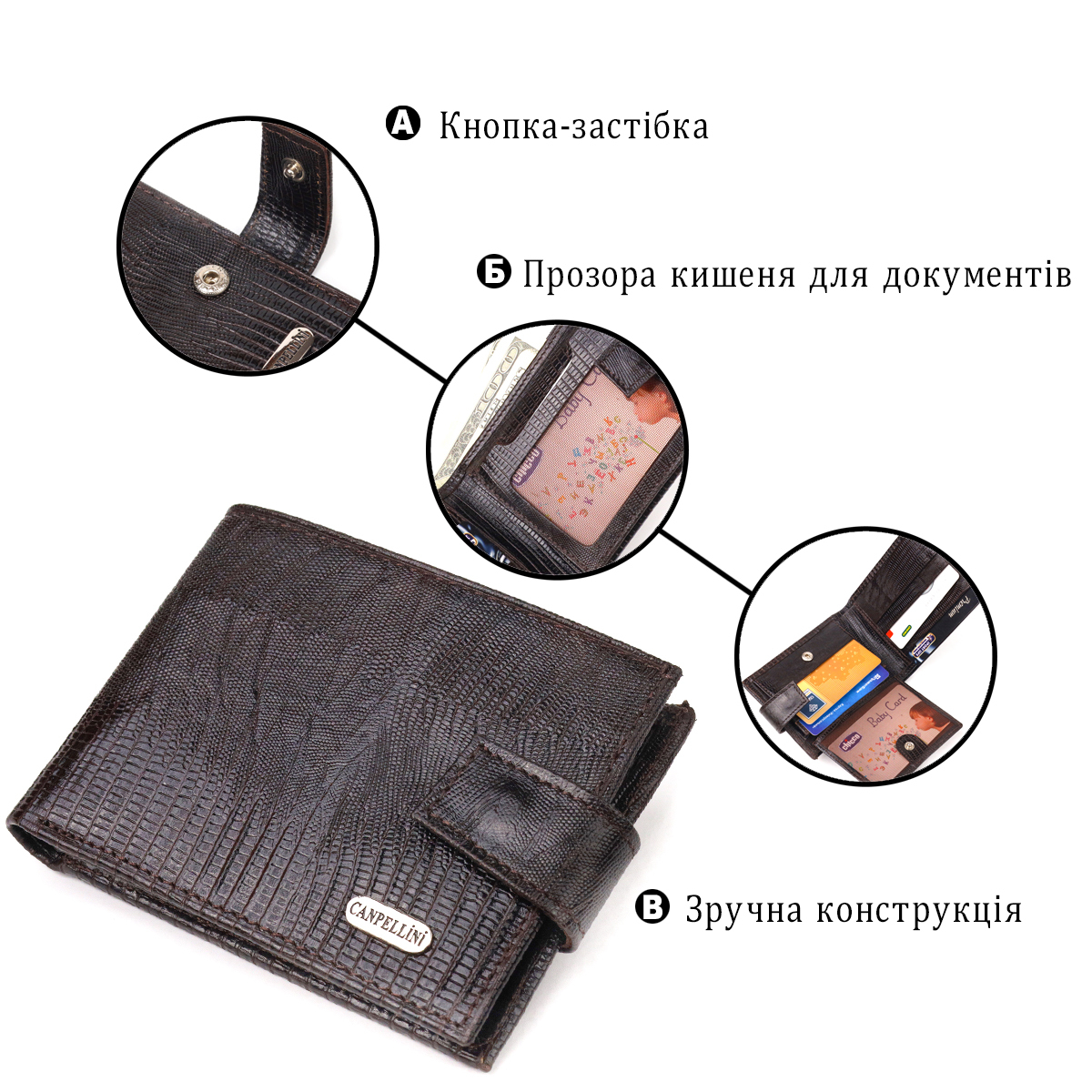 Кошелек мужкой кожаный Canpellini 21595 коричневый фото4
