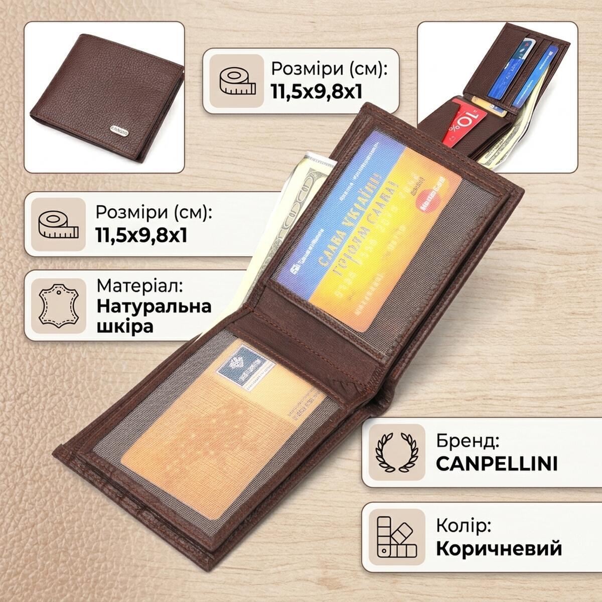 Кошелек мужкой кожаный Canpellini 21647 коричневый фото3