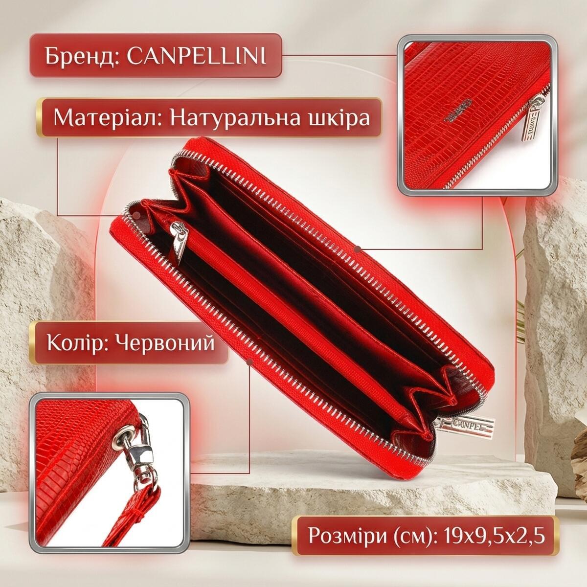 Кошелек женский кожаный Canpellini 21669 красный фото3