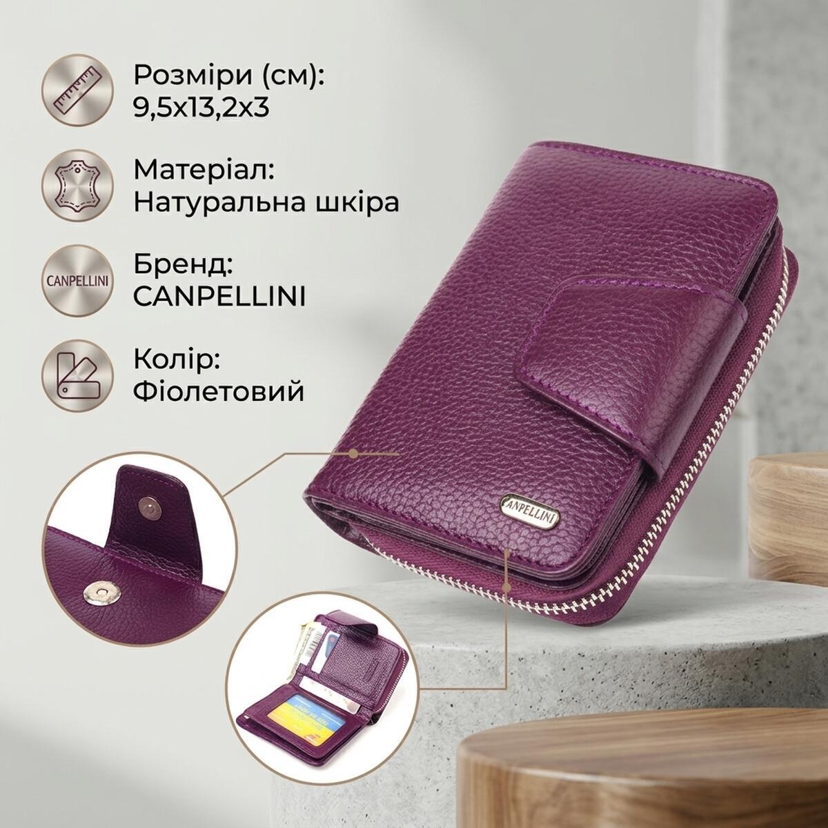 Кошелек женский кожаный Canpellini 21658 фиолетовый фото2
