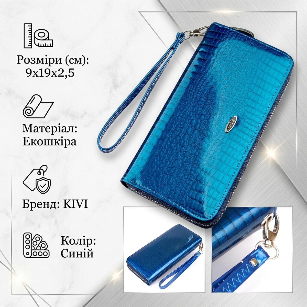 Гаманець жіночий Kivi 11222 синій фото3
