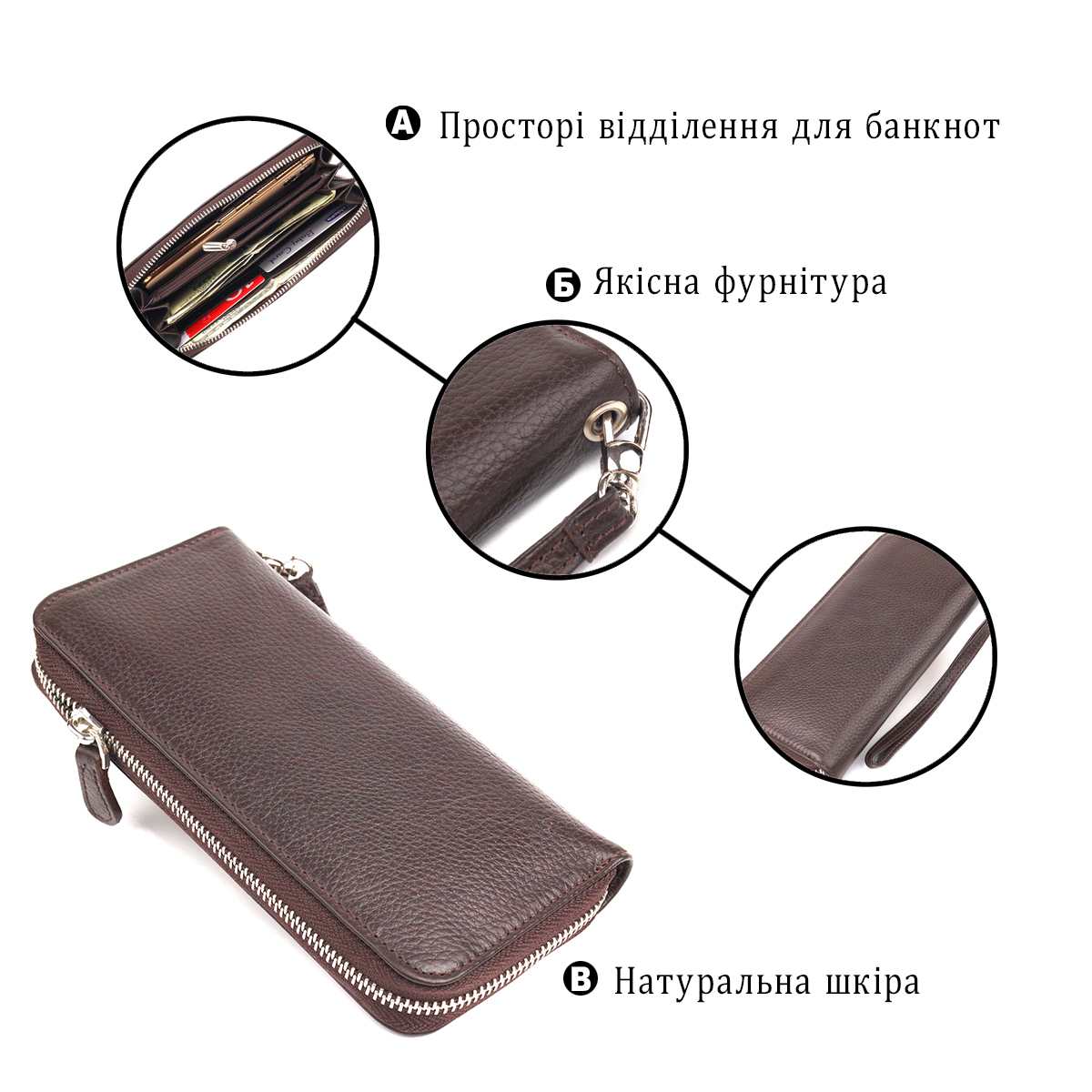 Кошелек женский кожаный Canpellini 21674 коричневый фото4