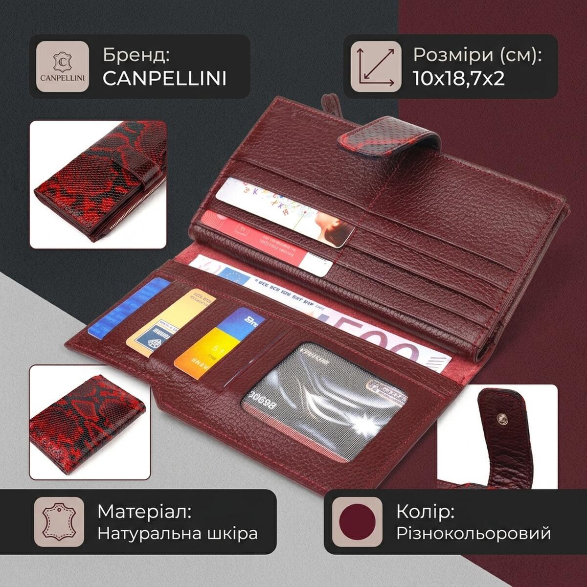 Гаманець жіночий шкіряний Canpellini 21700 різнокольоровий фото3