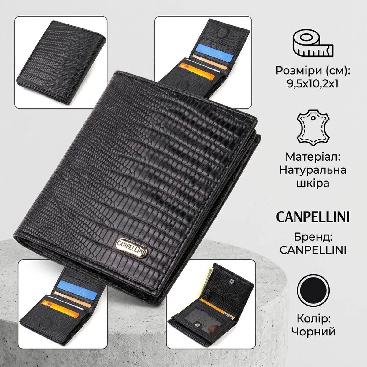 Кошелек мужкой кожаный Canpellini 21739 черный фото3