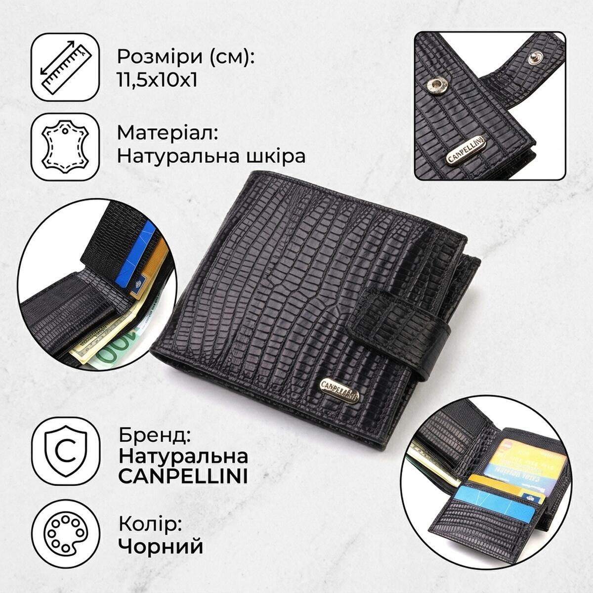 Кошелек мужкой кожаный Canpellini 21823 черный фото3