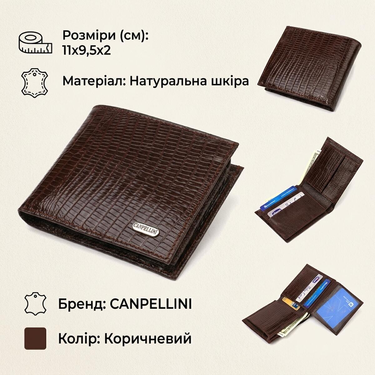 Гаманець чоловічий шкіряний Canpellini 21837 коричневий фото3