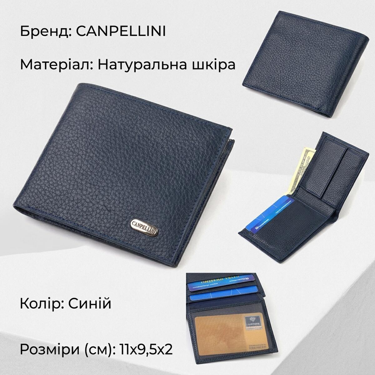 Гаманець чоловічий шкіряний Canpellini 21841 синій фото2