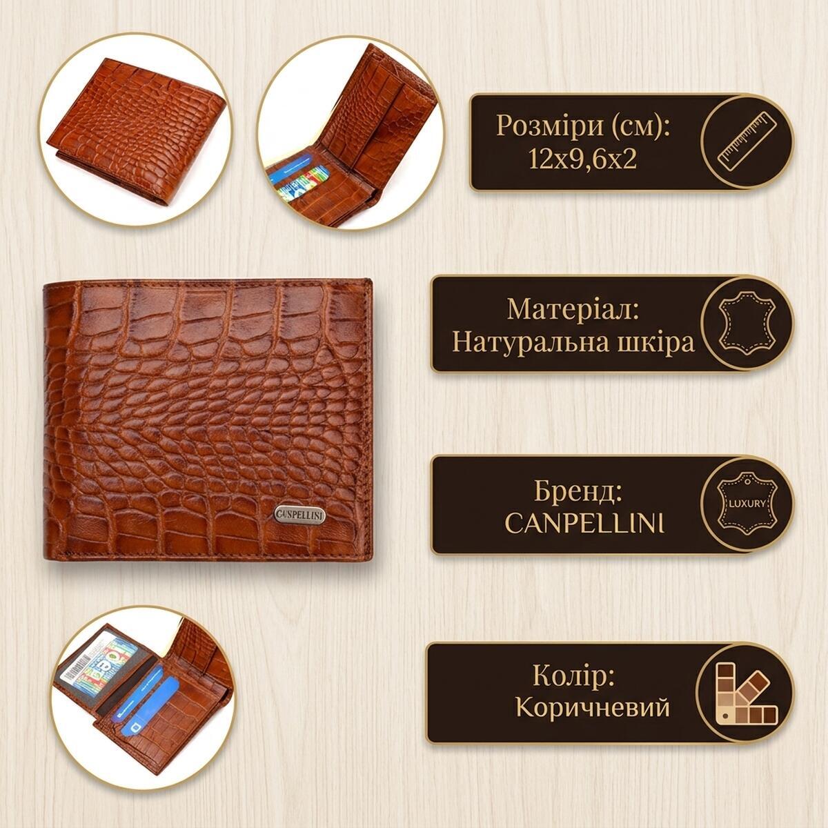 Кошелек мужкой кожаный Canpellini 22009 коричневый фото2