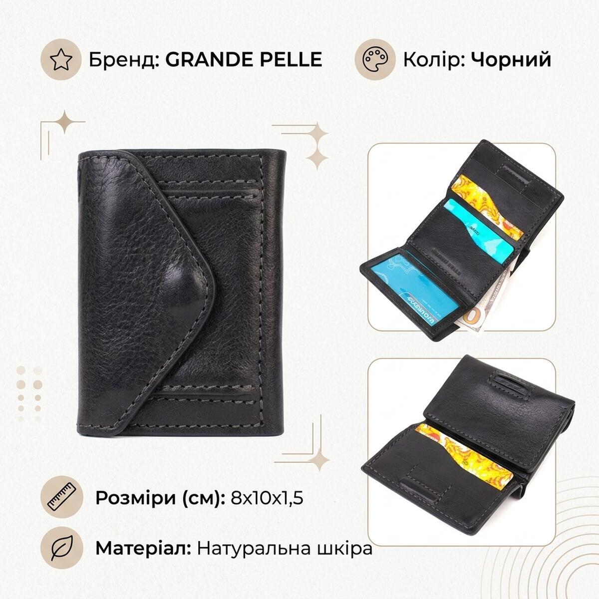 Кошелек кожаный Grande Pelle 19451 черный фото3