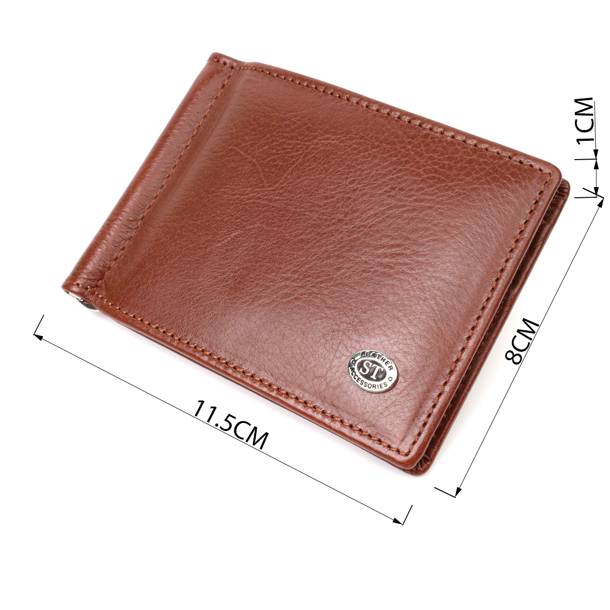 Кошелек мужкой кожаный St Leather 19456 коричневый фото7