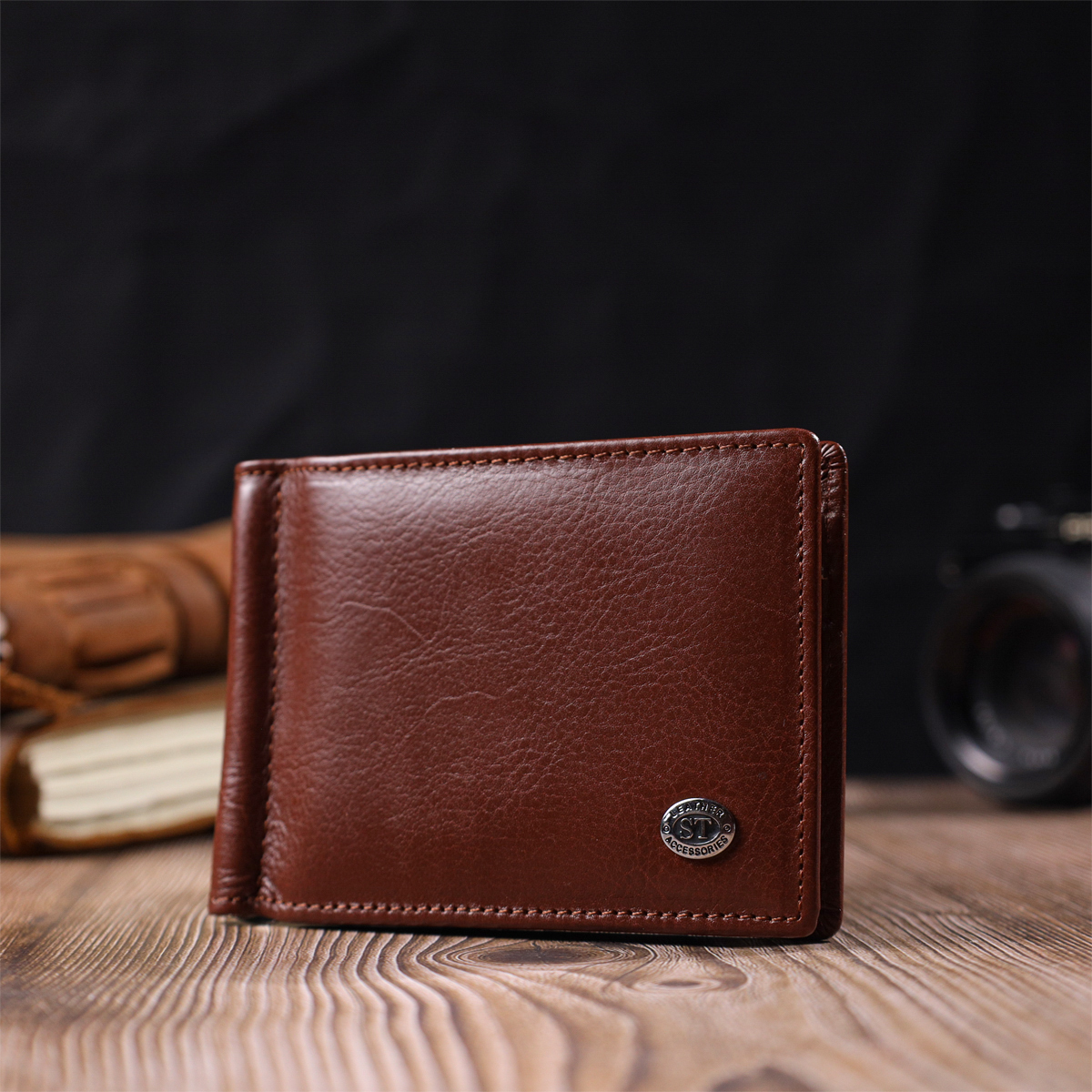 Кошелек мужкой кожаный St Leather 19456 коричневый фото13