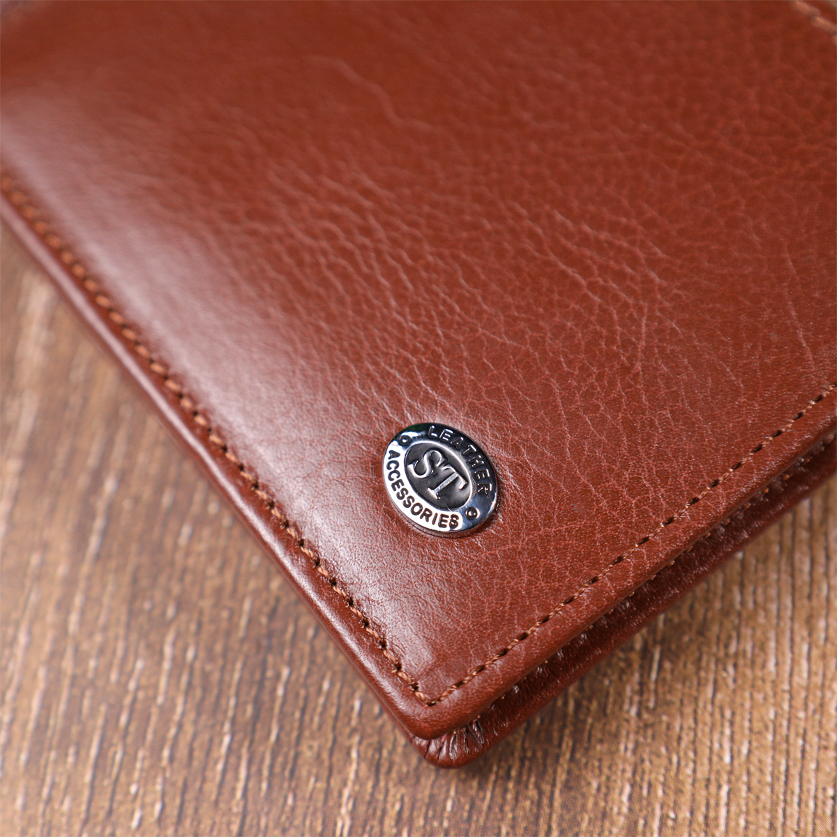 Кошелек мужкой кожаный St Leather 19456 коричневый фото15