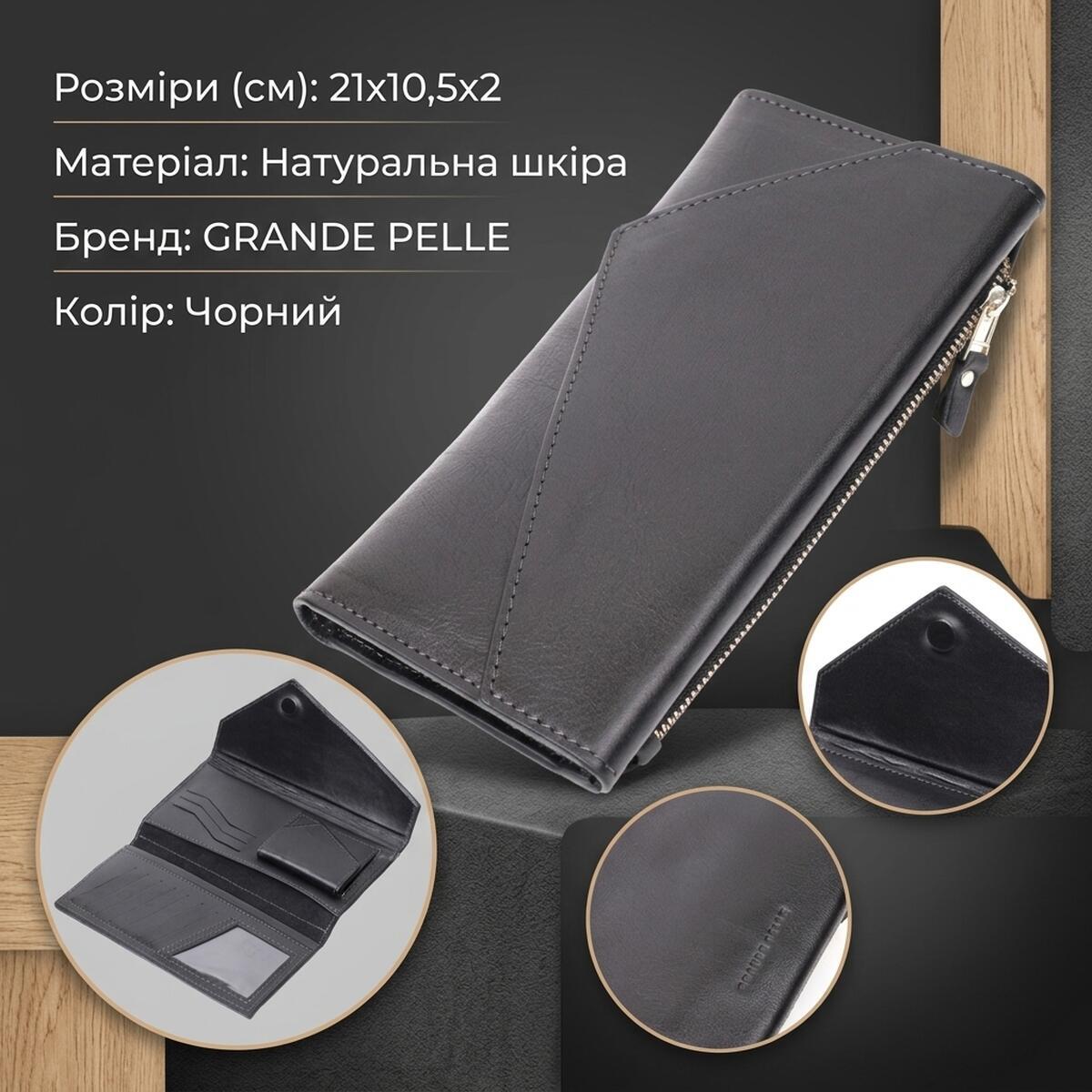 Кошелек женский кожаный Grande Pelle 19473 черный фото11
