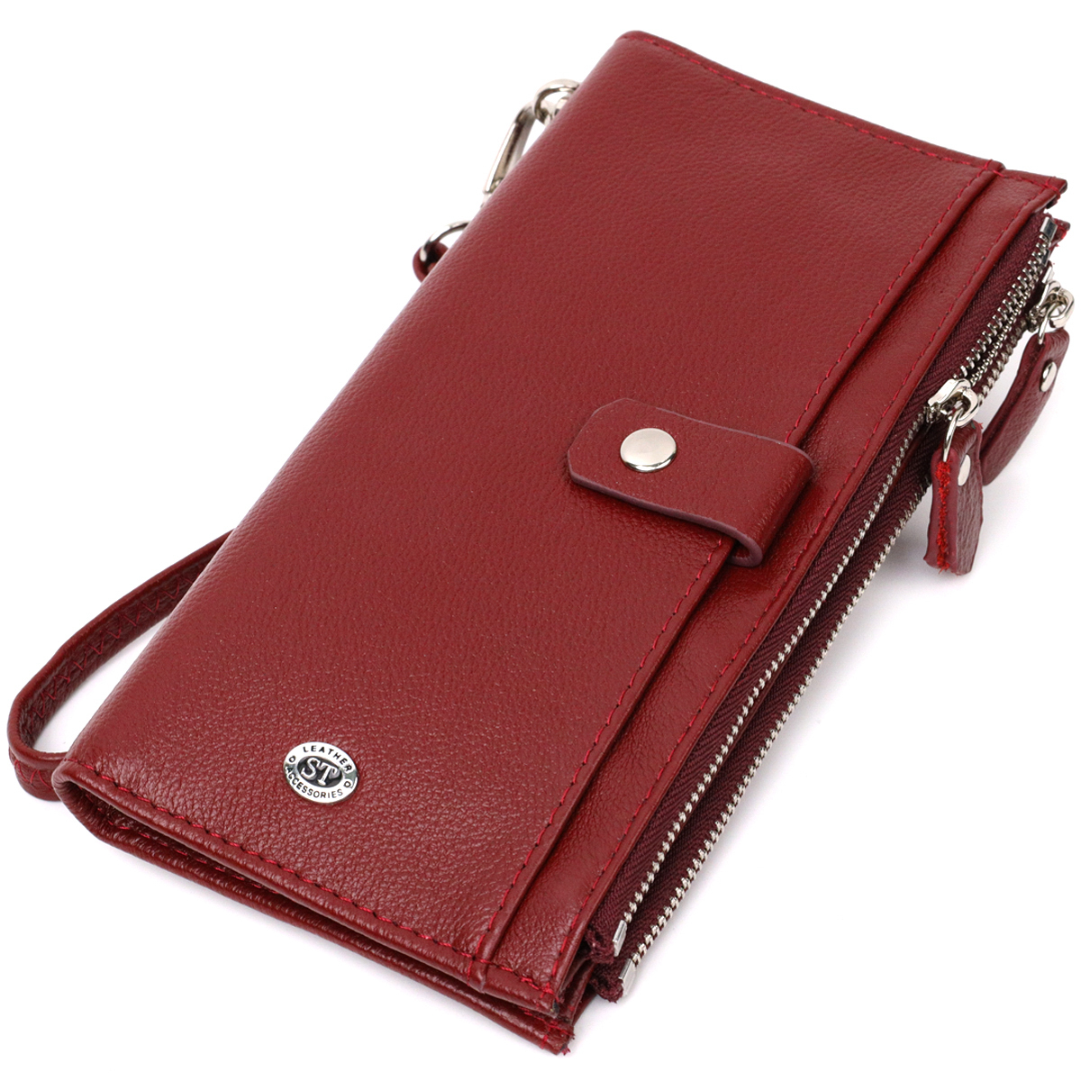 Кошелек женский кожаный St Leather 19485 бордовый фото5