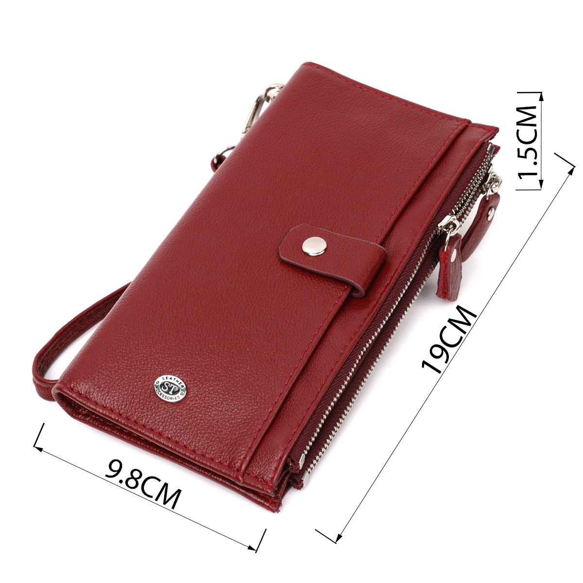 Кошелек женский кожаный St Leather 19485 бордовый фото8