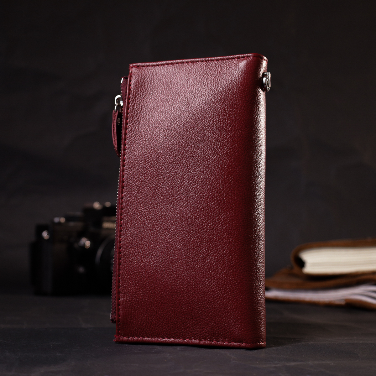 Кошелек женский кожаный St Leather 19485 бордовый фото14