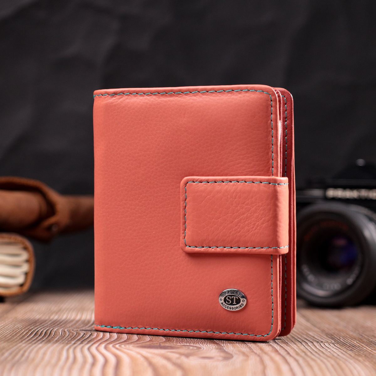 Кошелек женский кожаный St Leather 19489 оранжевый фото13