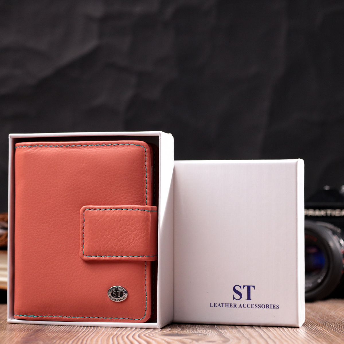 Кошелек женский кожаный St Leather 19489 оранжевый фото15