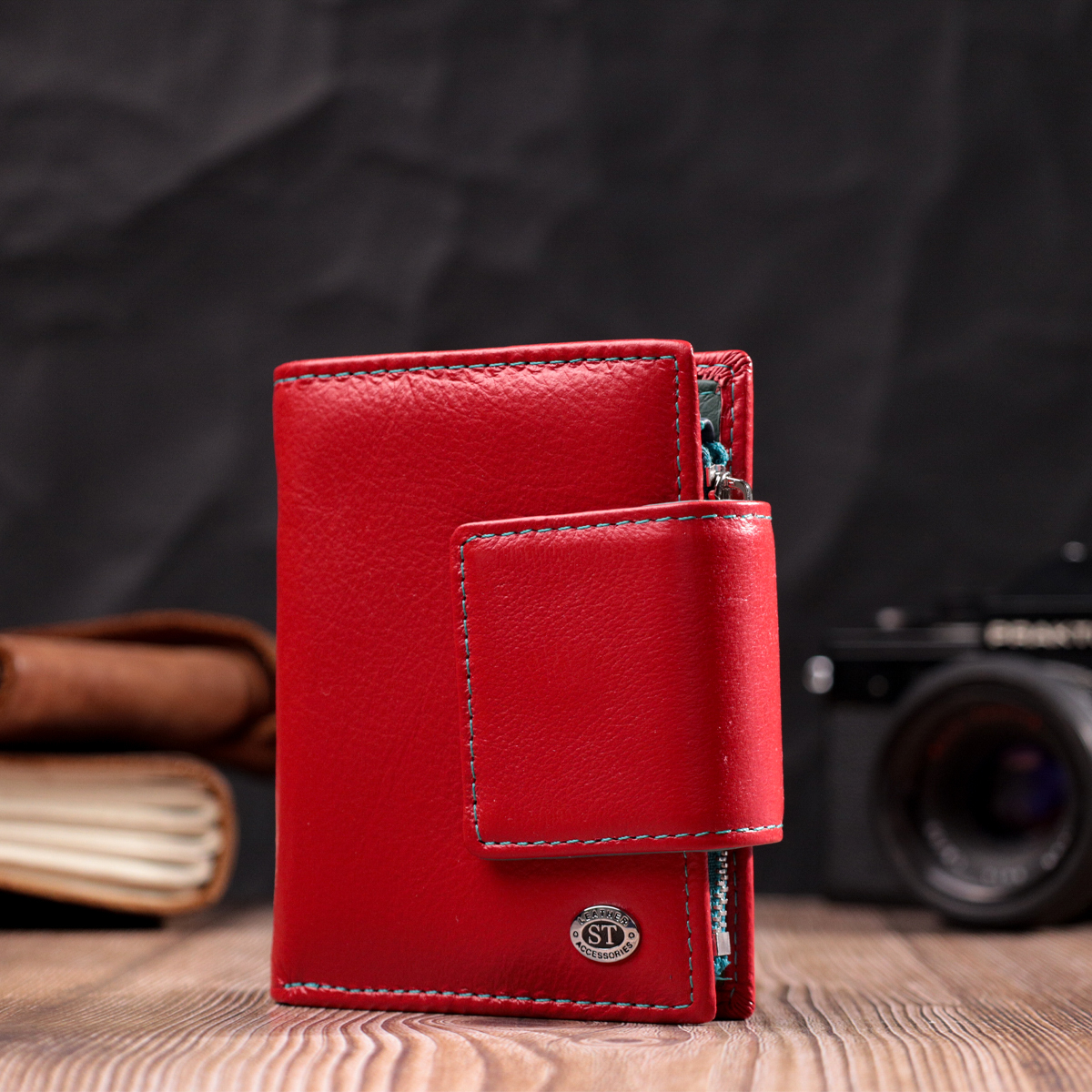 Кошелек женский кожаный St Leather 19499 красный фото9