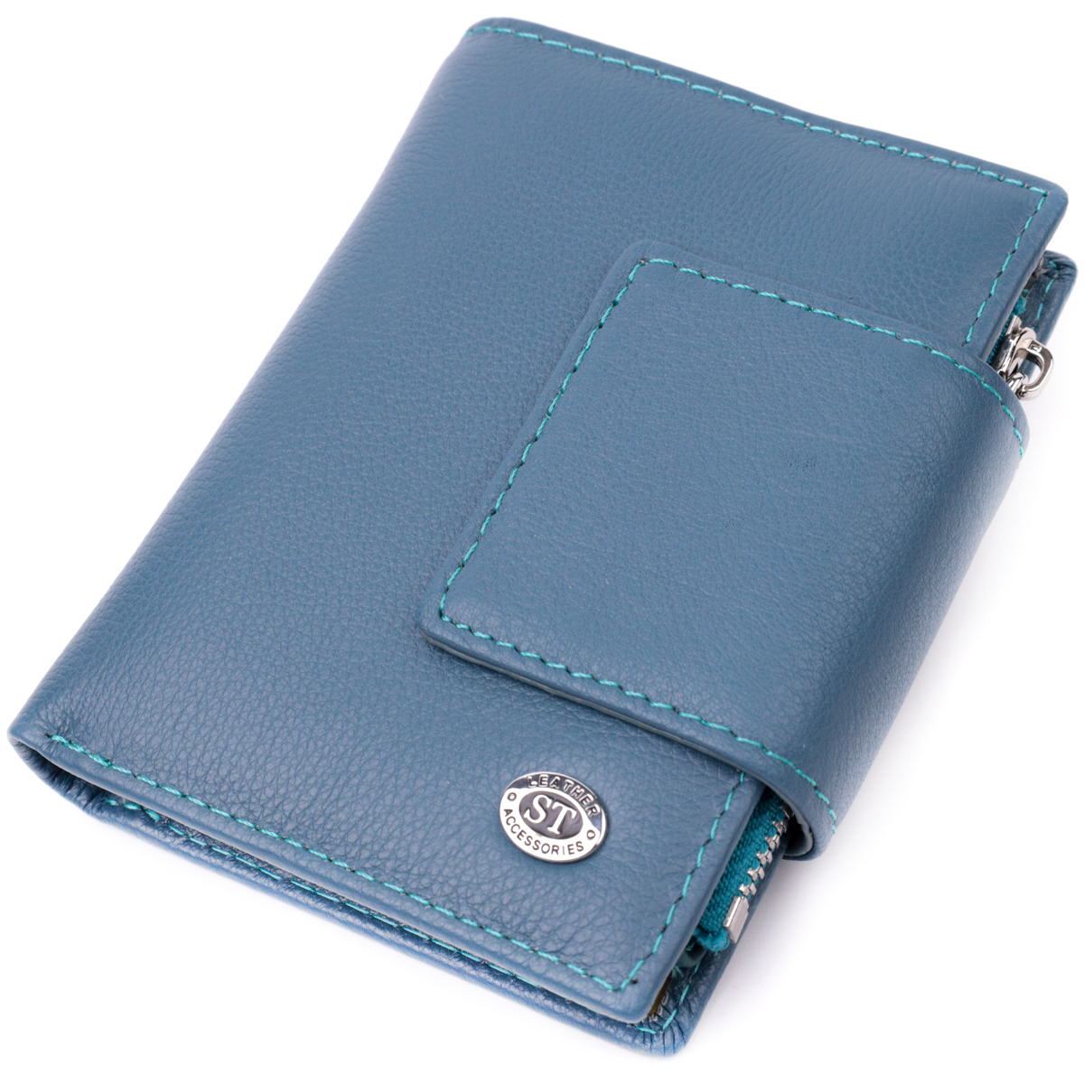 Кошелек женский кожаный St Leather 19501 бирюзовый фото4