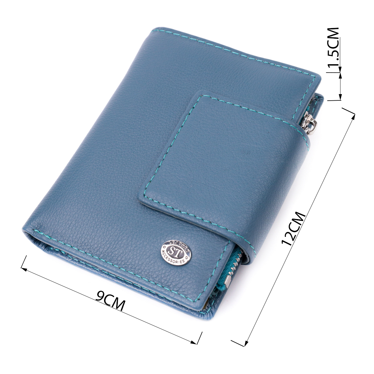 Кошелек женский кожаный St Leather 19501 бирюзовый фото6