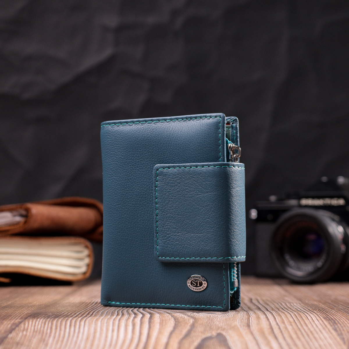 Кошелек женский кожаный St Leather 19501 бирюзовый фото12
