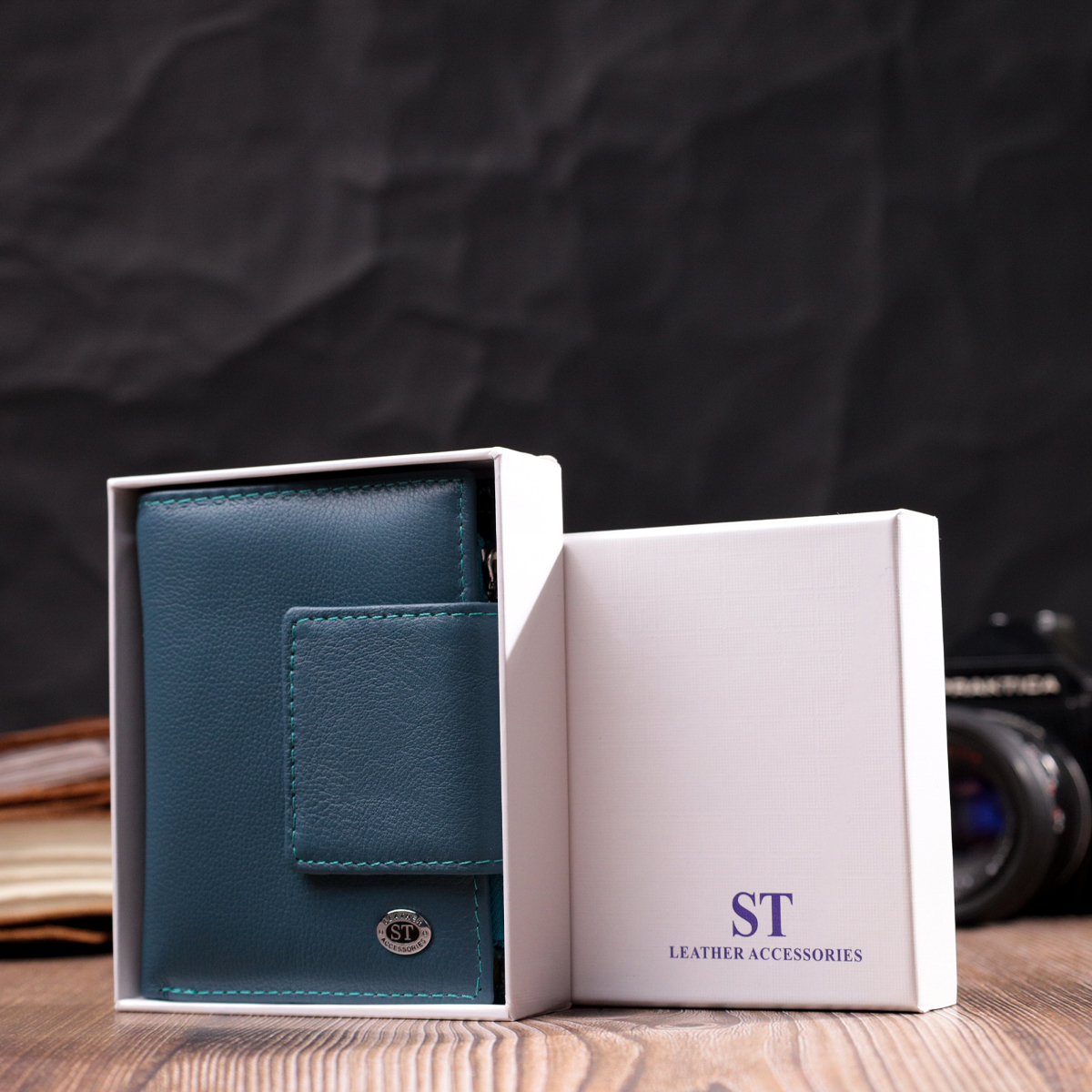 Кошелек женский кожаный St Leather 19501 бирюзовый фото14