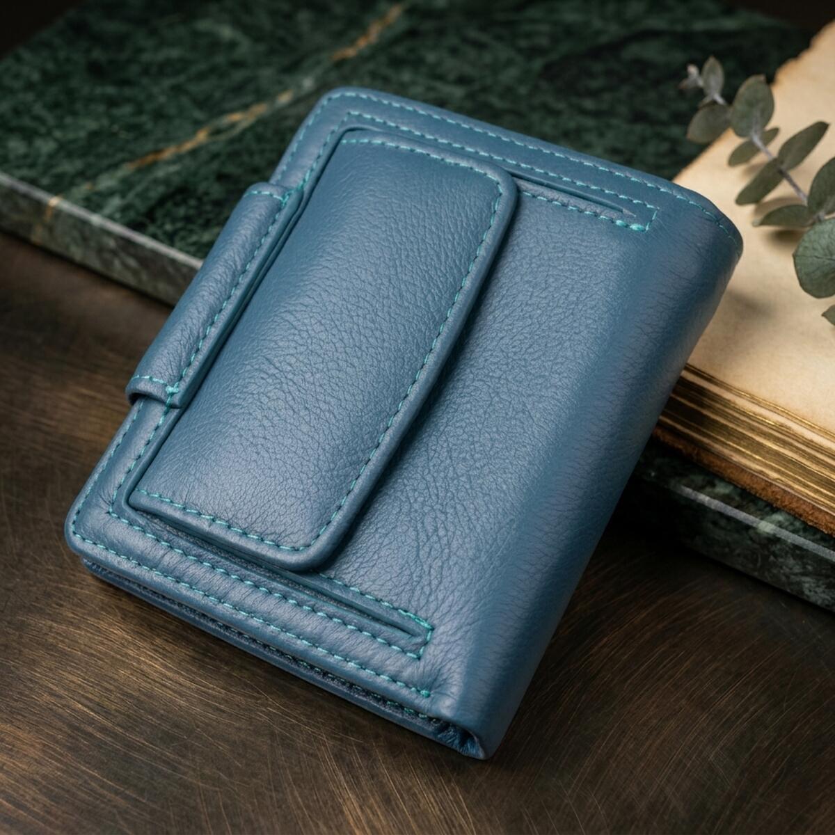 Кошелек женский кожаный St Leather 19508 бирюзовый фото4