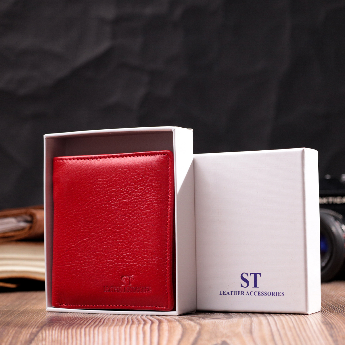 Гаманець жіночий шкіряний St Leather 22449 червоний фото14
