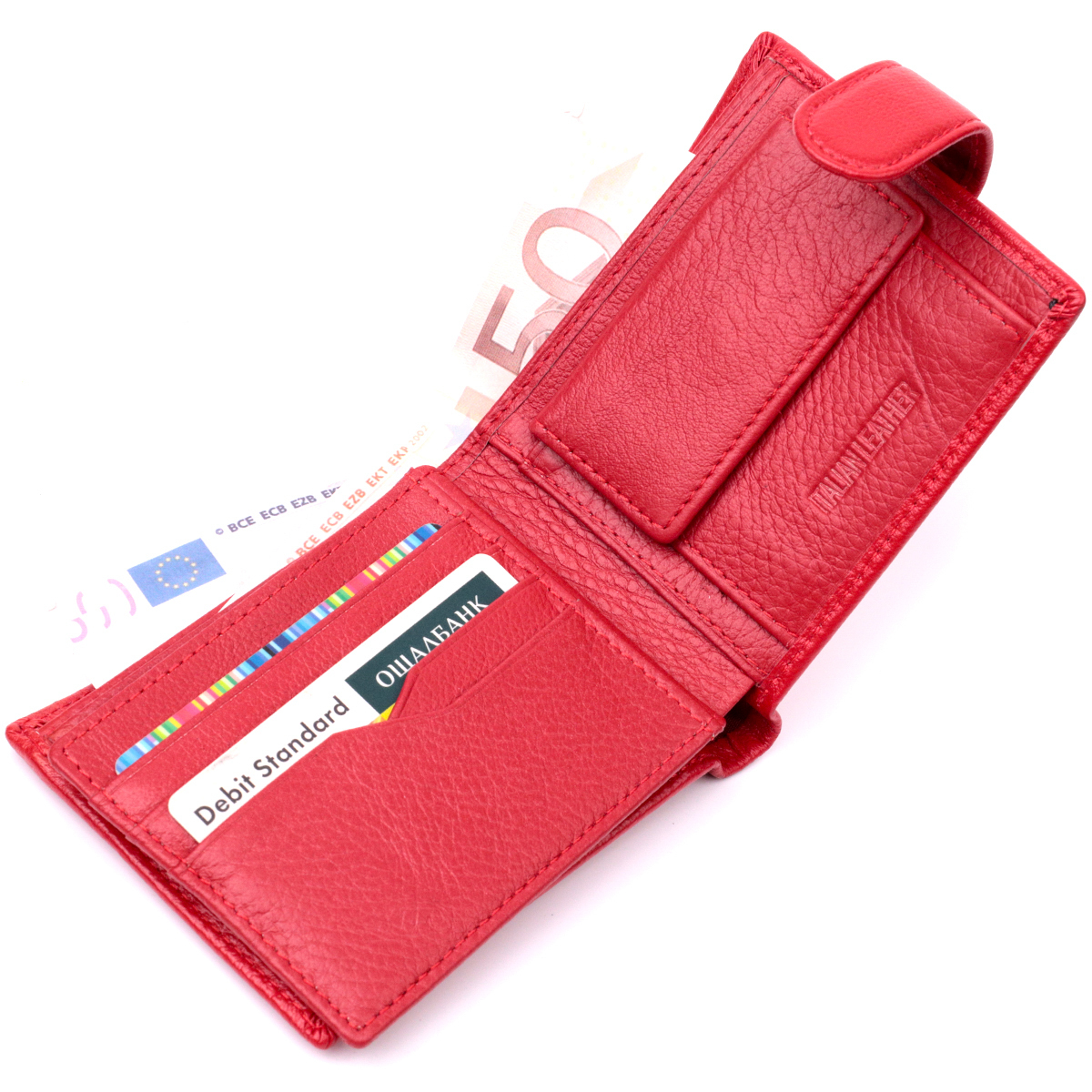Кошелек женский кожаный St Leather 22455 красный фото10