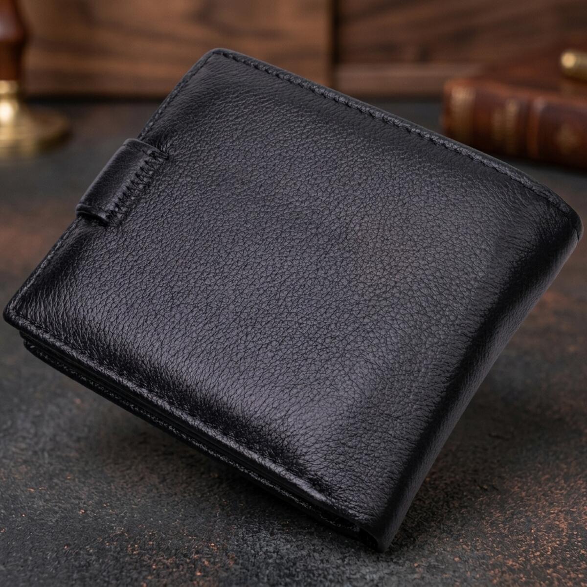 Гаманець чоловічий шкіряний St Leather 22457 чорний фото4