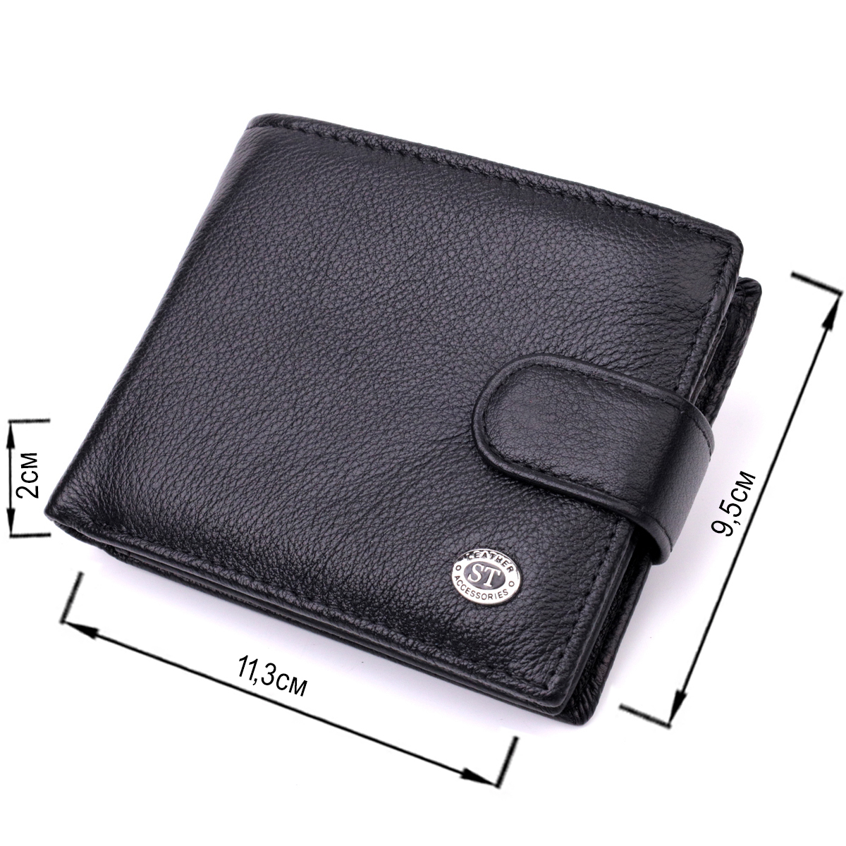 Гаманець чоловічий шкіряний St Leather 22457 чорний фото7