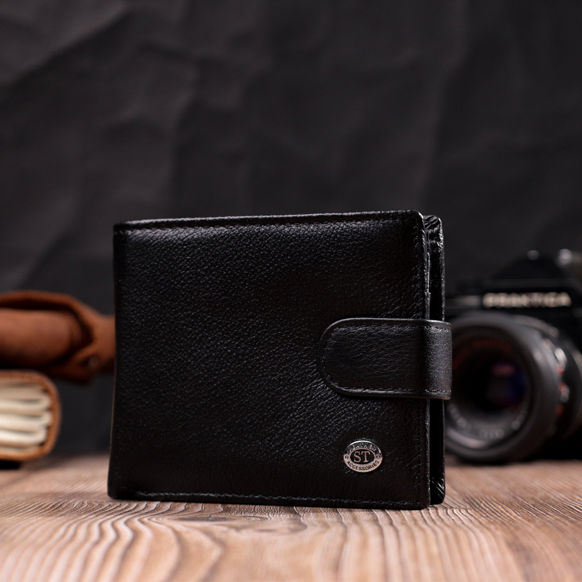 Гаманець чоловічий шкіряний St Leather 22457 чорний фото13