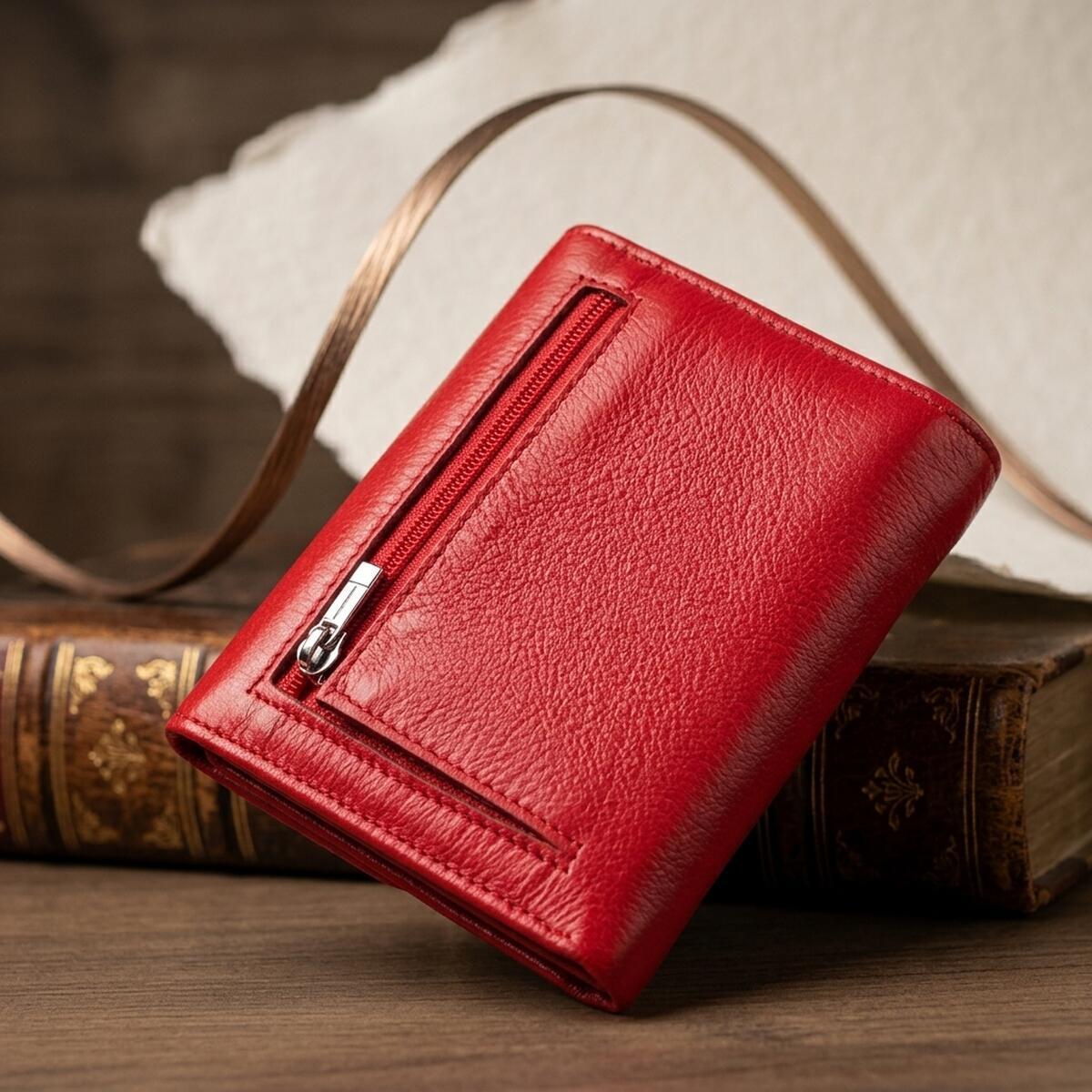 Гаманець жіночий шкіряний St Leather 22466 червоний фото4