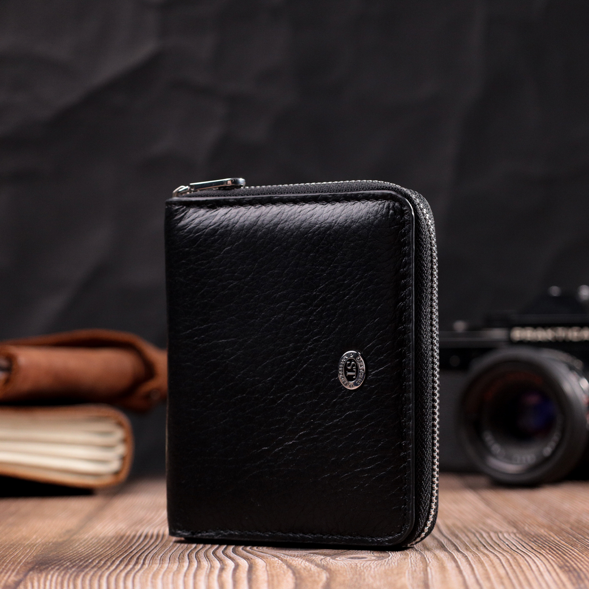 Гаманець жіночий шкіряний St Leather 22467 чорний фото12