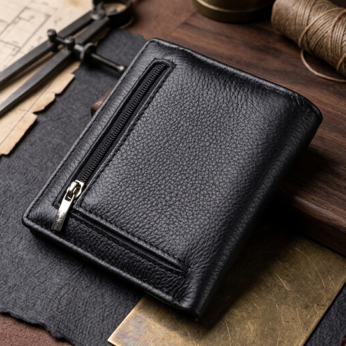 Кошелек кожаный St Leather 22458 черный фото4