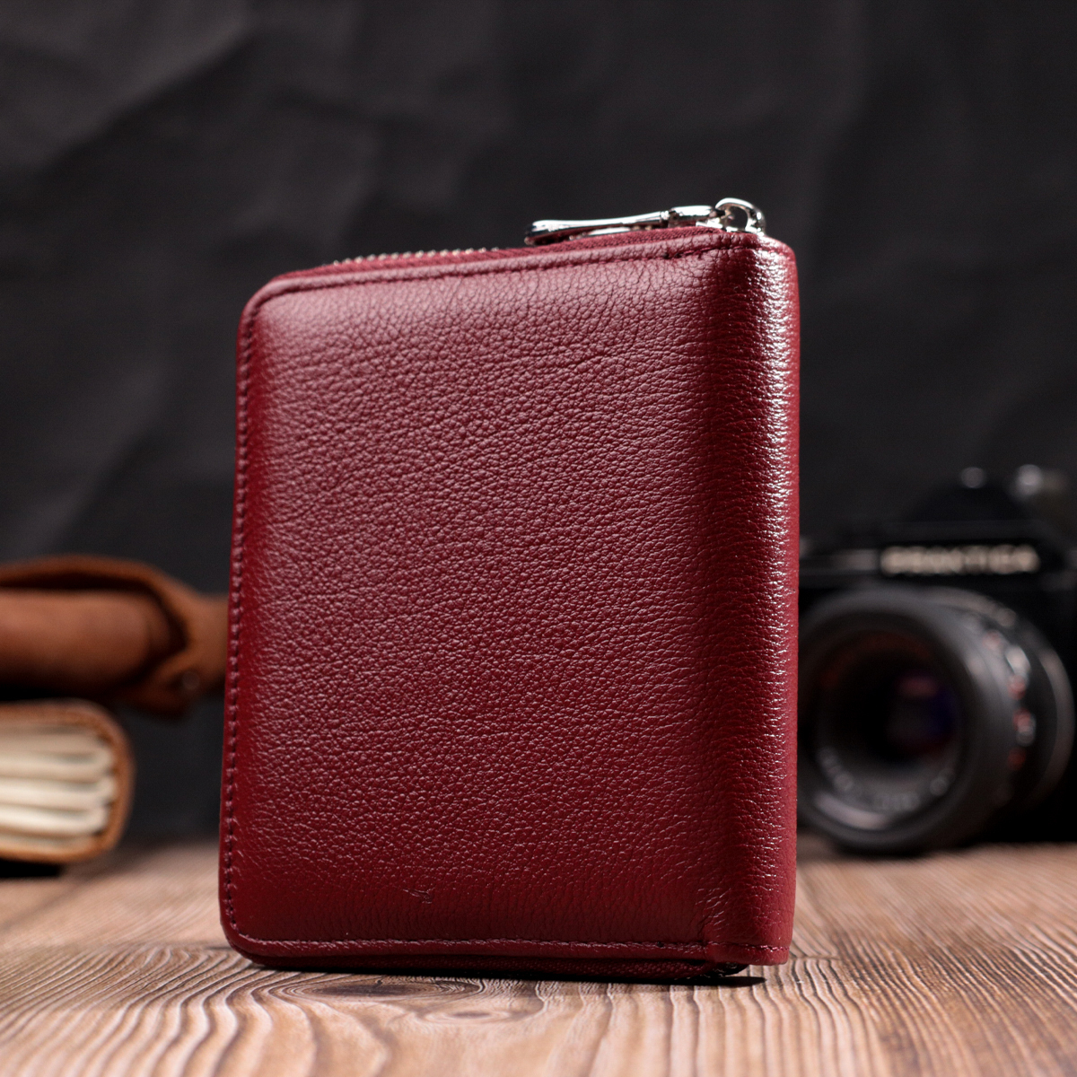 Кошелек женский кожаный St Leather 22507 бордовый фото10