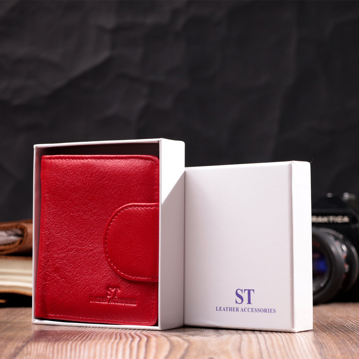 Гаманець жіночий шкіряний St Leather 22515 червоний фото14