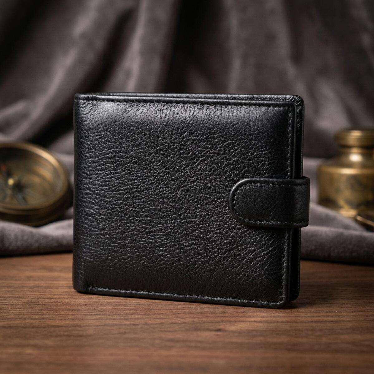 Кошелек мужкой кожаный St Leather 22517 черный фото3
