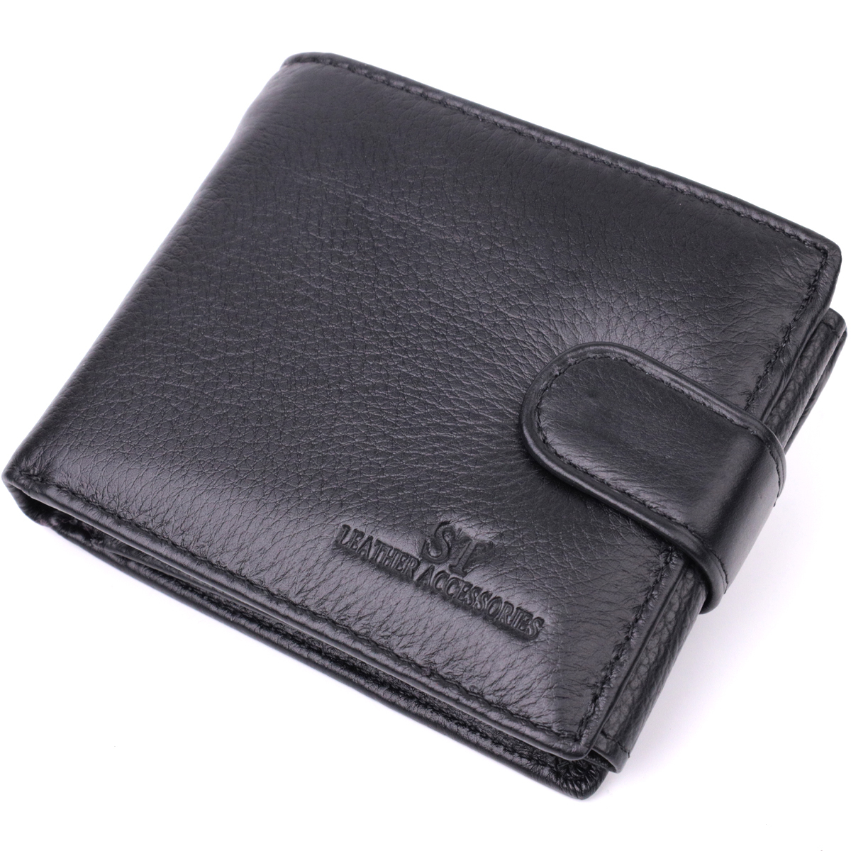 Кошелек мужкой кожаный St Leather 22517 черный фото4