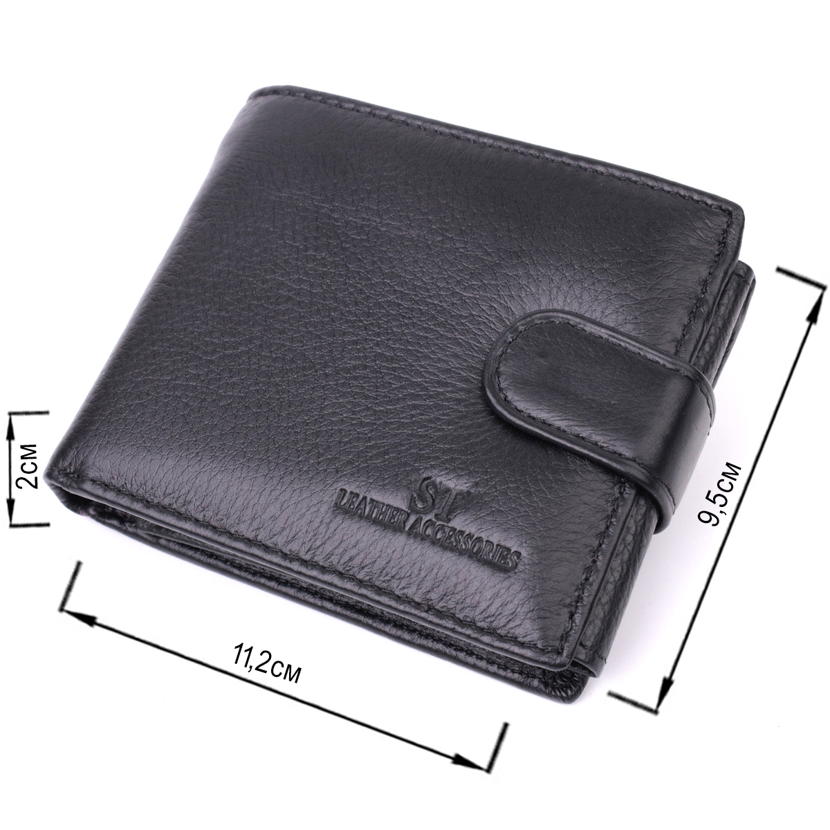 Кошелек мужкой кожаный St Leather 22517 черный фото6