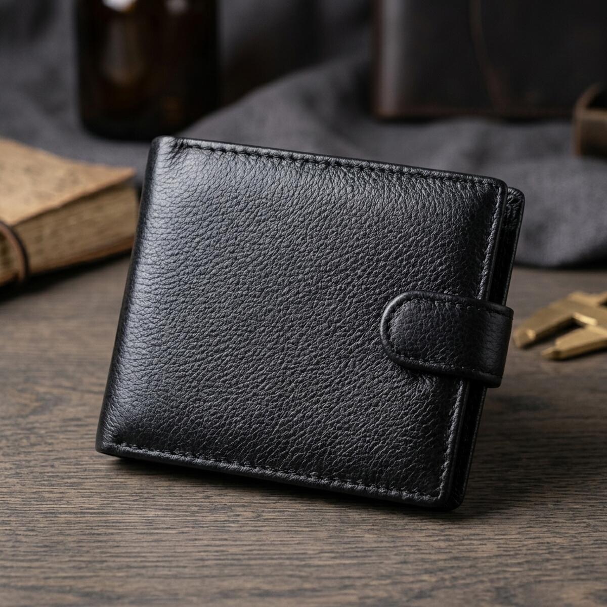 Гаманець чоловічий шкіряний St Leather 22523 чорний фото4